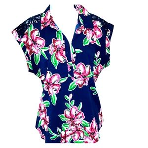 New☆VAN HEUSEN☆Tropical Flower Paisley Lace blouse